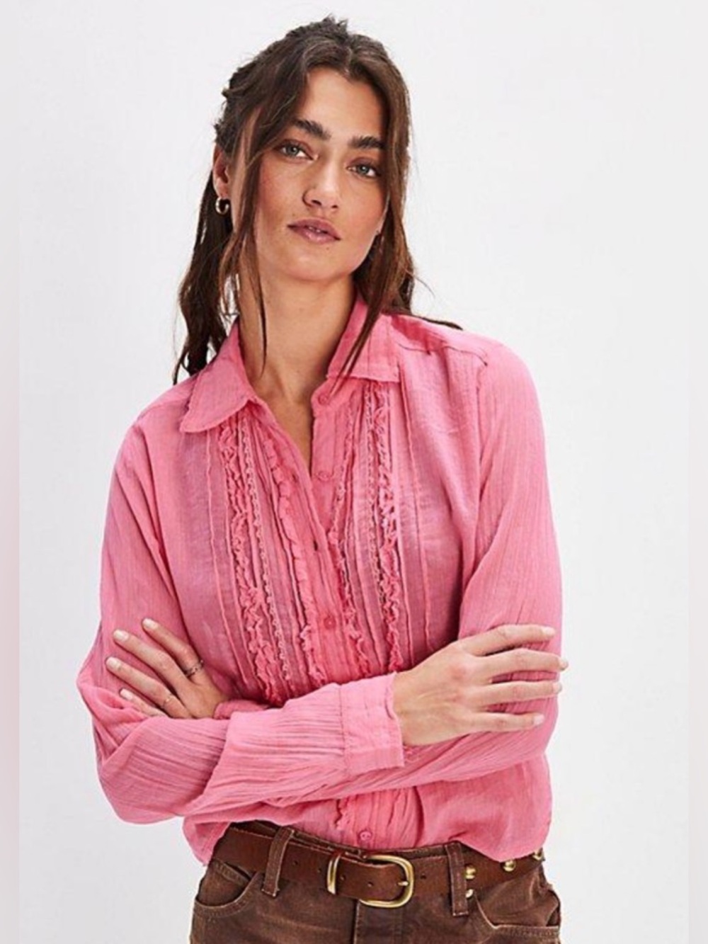 Free People Drew Tuxedo Shirt. NWT